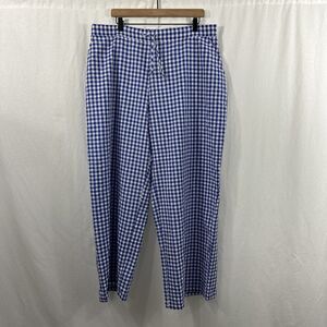 Sonderhaus Perfect Cotton Blue Gingham Wide Leg Pants Womens Size XL Beach